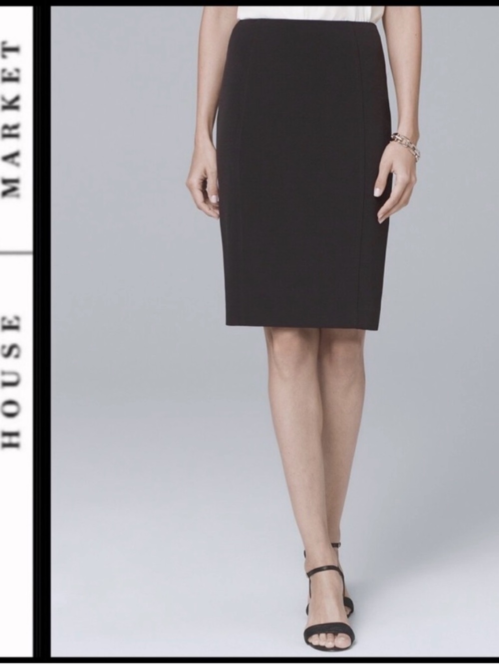 WHBM Navy Pencil Skirt size 6.